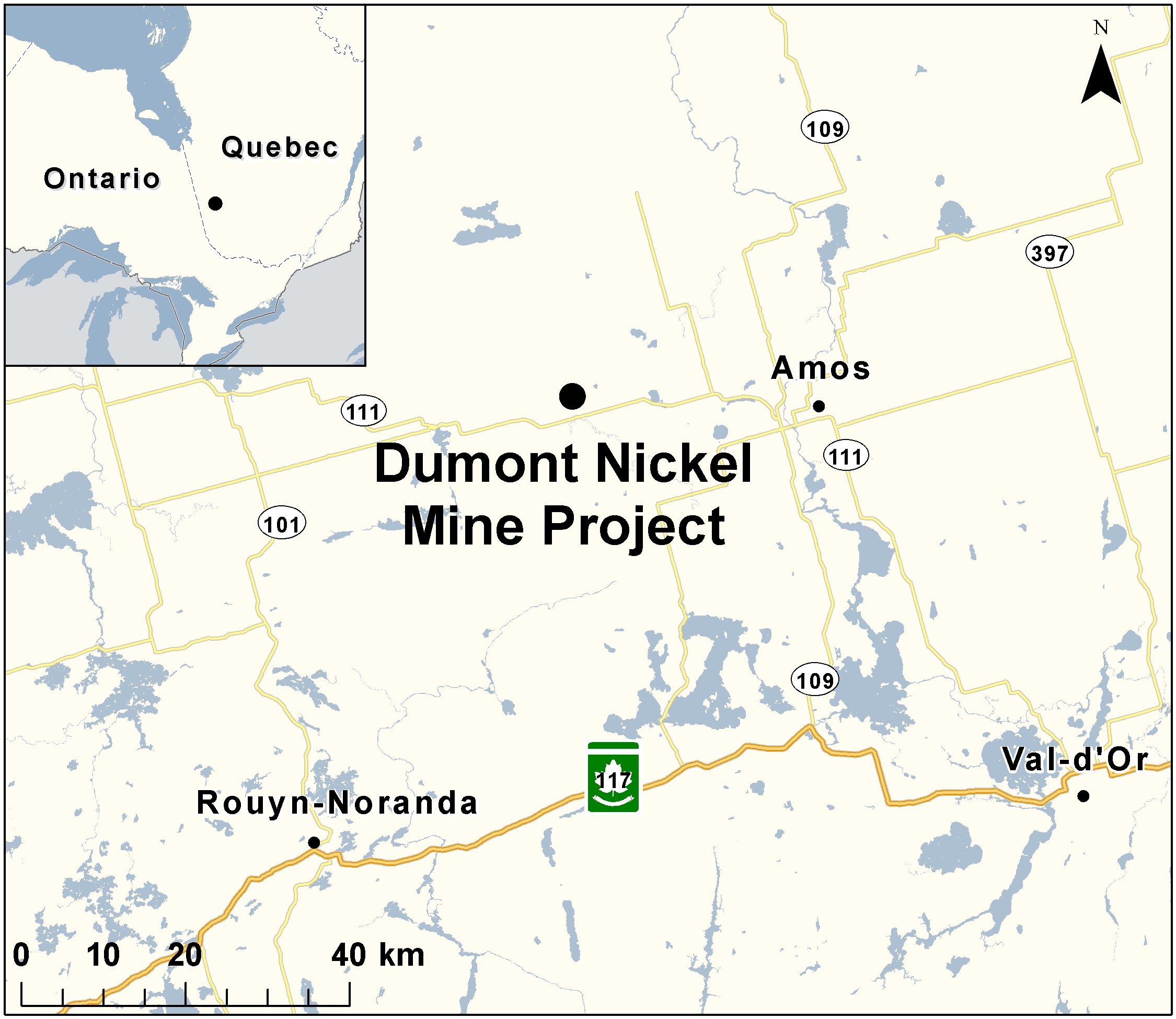 Map depicting the location of the project, as described in the current document.