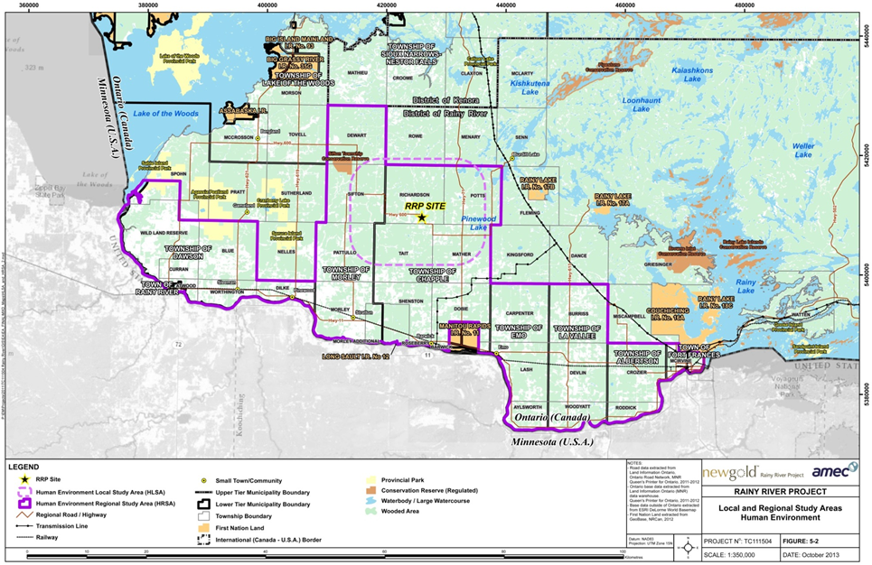Title: Local and Regional Human Environment Study Areas - Description: Map showing the local and regional human environment study areas described in text in section 1.2.5.