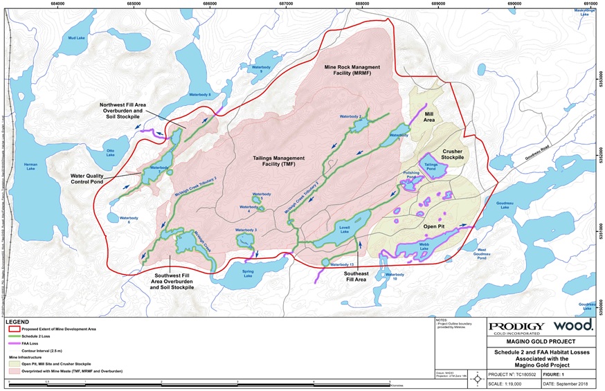Figure 6 - Surface water features associated with the Magino Gold Project