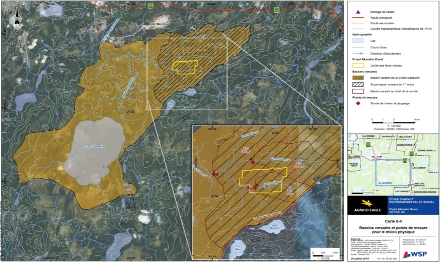 Figure 10: Watershed and water courses in the local study area