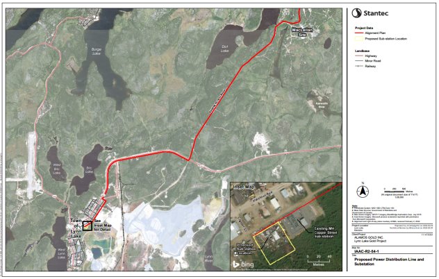 Figure 4 Power Distribution Line and Substation for the MacLellan Site