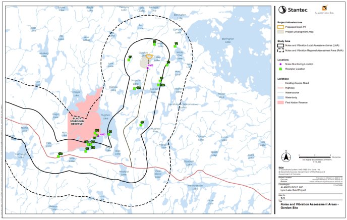 Figure B-2 Local and Regional Assessment Areas for Noise and Vibration for the Gordon Site
