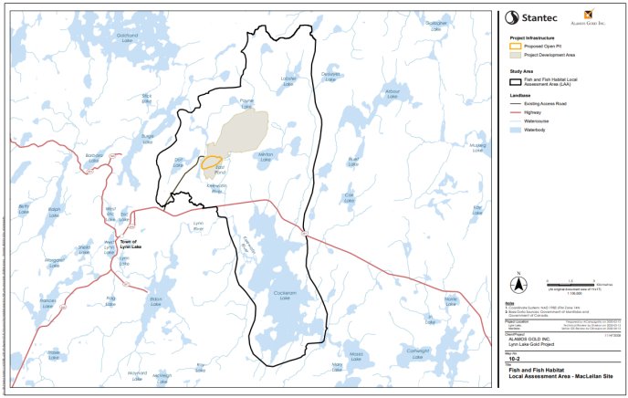 Figure B-10 Local Assessment Area for Fish and Fish Habitat for the MacLellan Site