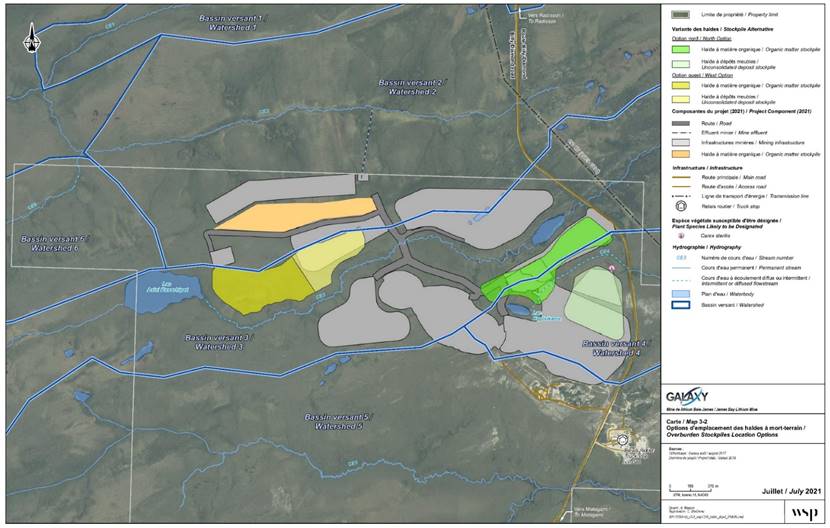 Figure 10: Location Options for Overburden Piles